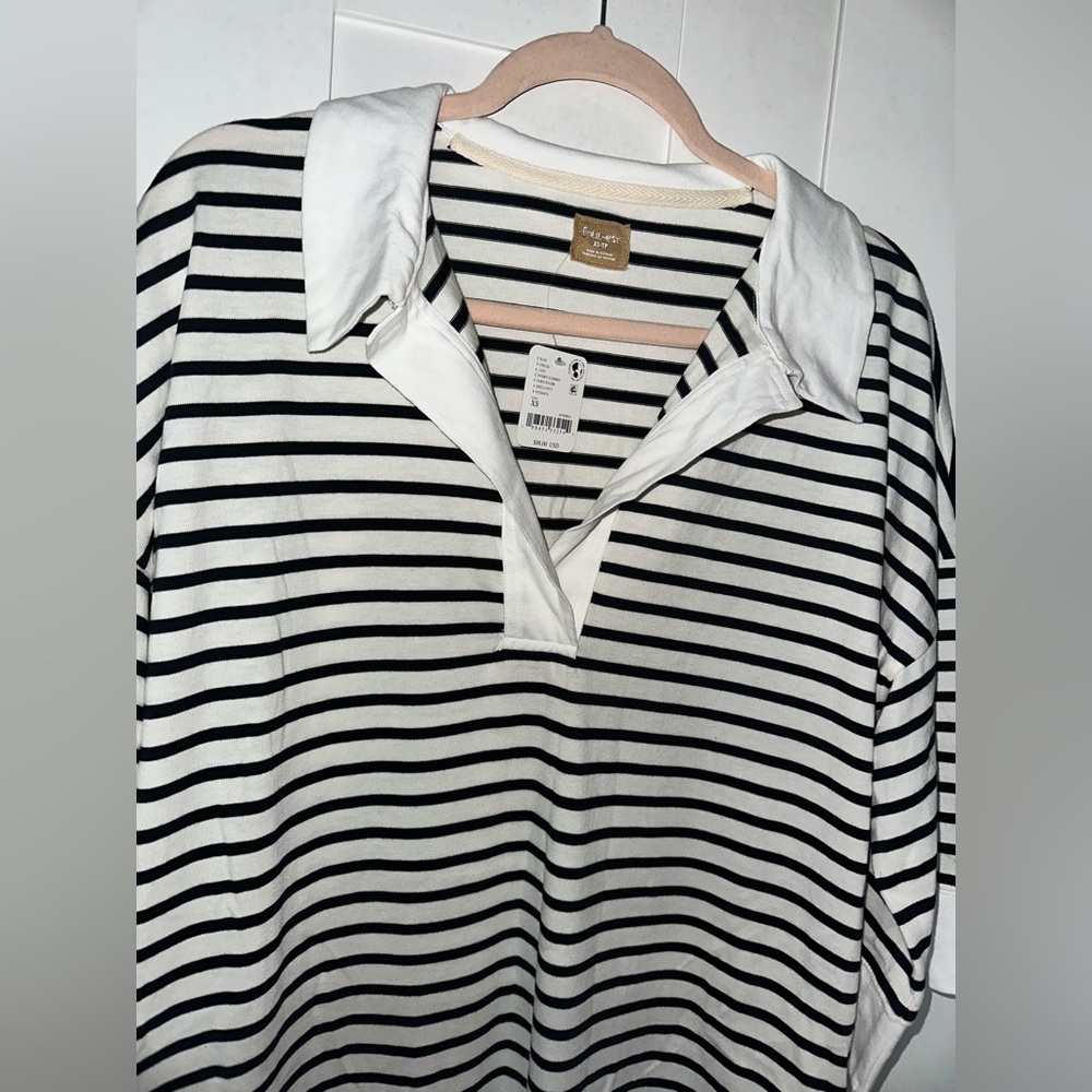 NWT FREE PEOPLE Jackson Rugby Midi Dress - Ivory Combo $98 MSRP - Picture 4 of 10